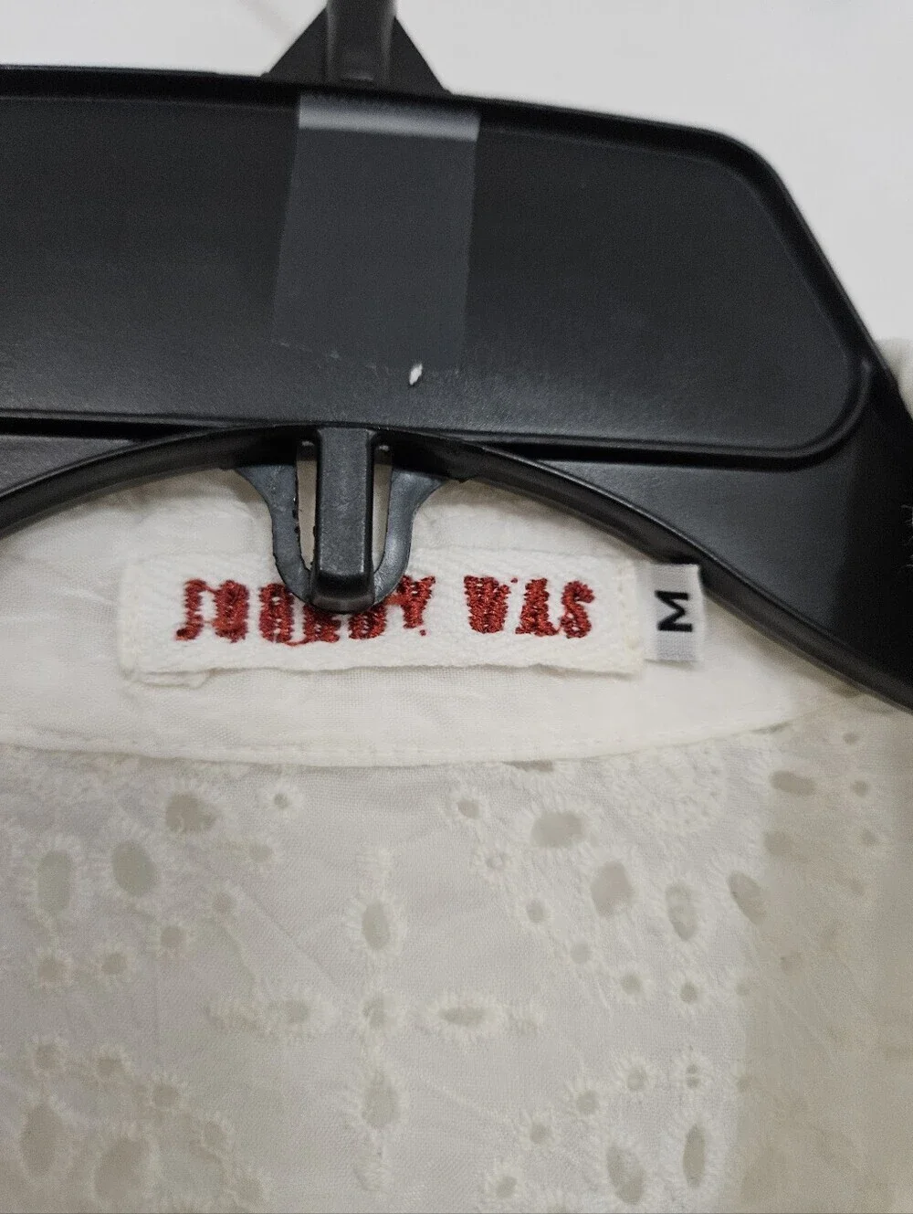 Johnny Was White Eyelet Long Button-Up Dress